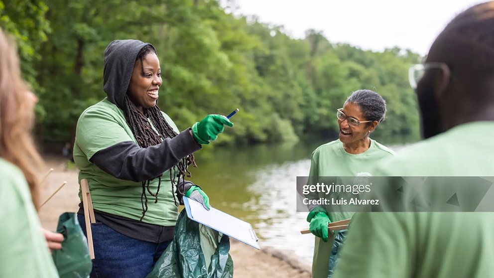 Participants gathered for WasteAid walk