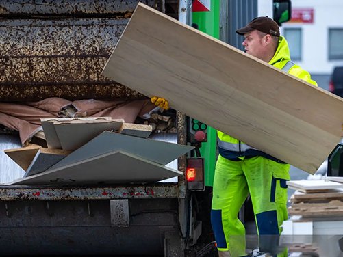 Thueia bins outside pharmacy